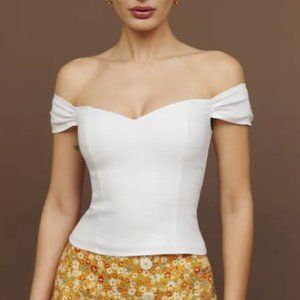 Reformation Eden Top in White - Size 2